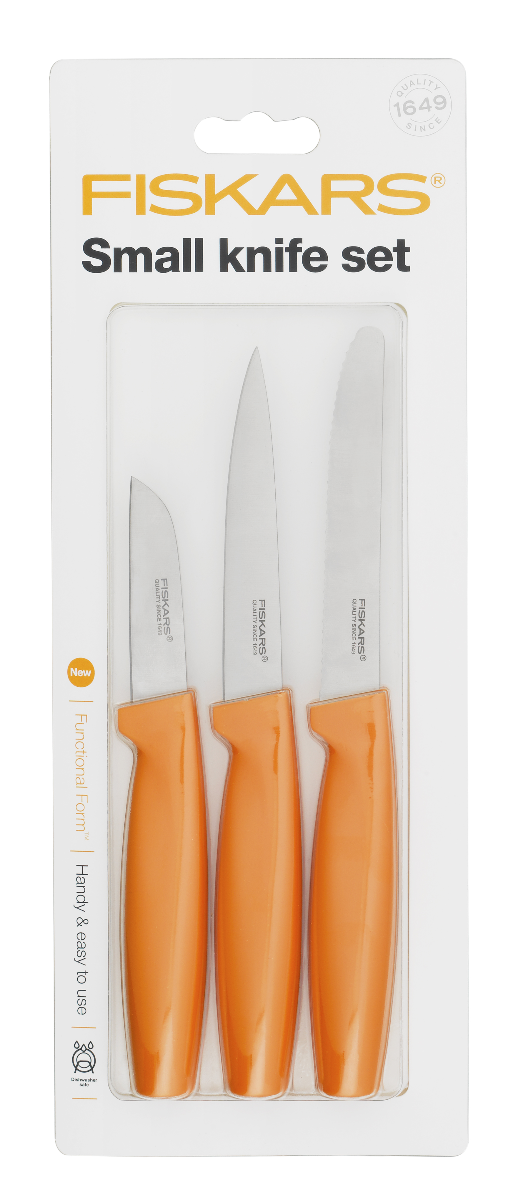 Fiskars Functional Form Knivset Litet 3 Knivar Orange